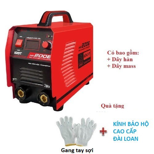 Máy hàn điện từ Hồng Ký HK 200E tặng kính bảo hộ cao cấp đài loan và 01 đôi gang tay sợi