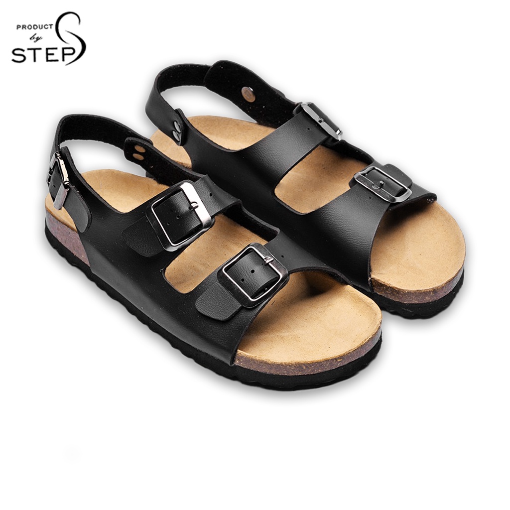 Giày đế trấu Da tổng hợp  2 khoá