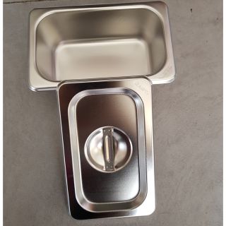 Khay inox đựng topping/ thạch trà sữa 1/9 (700 ml và 1000 ml)