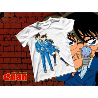 Áo thun Cotton Unisex - Anime - Conan - Ran và conan