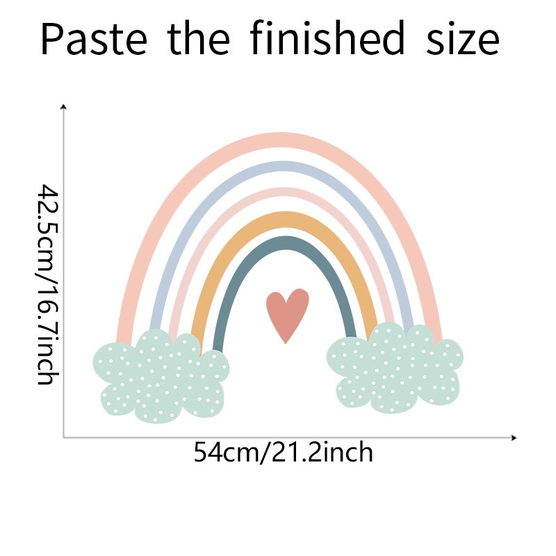 Nhãn dán tường trang trí phòng bé hình cầu vồng / hoa / ngôi sao / hoạt hình xinh xắn