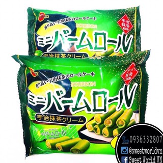 Bánh bông lan cuộn kem trà xanh Bourbon - Nhật Bản