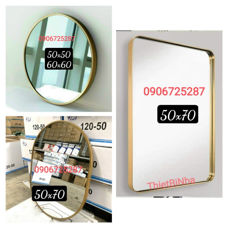 Gương treo tường nhà tắm, gương treo bàn trang điểm khung đen sơn tĩnh điện,mạ vàng,kiếng treo nhà tắm bền đẹp
