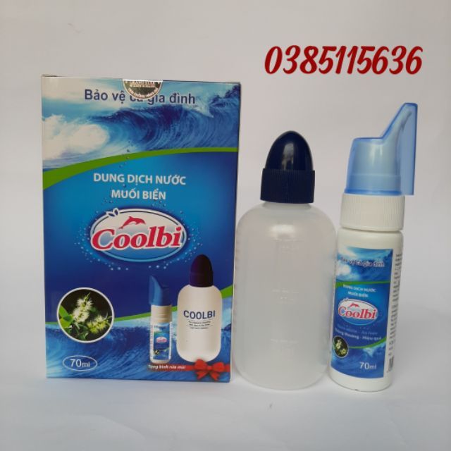 Bình rửa mũi coolbi và dung dịch nước muối biển làm sạch thông thoáng mũi