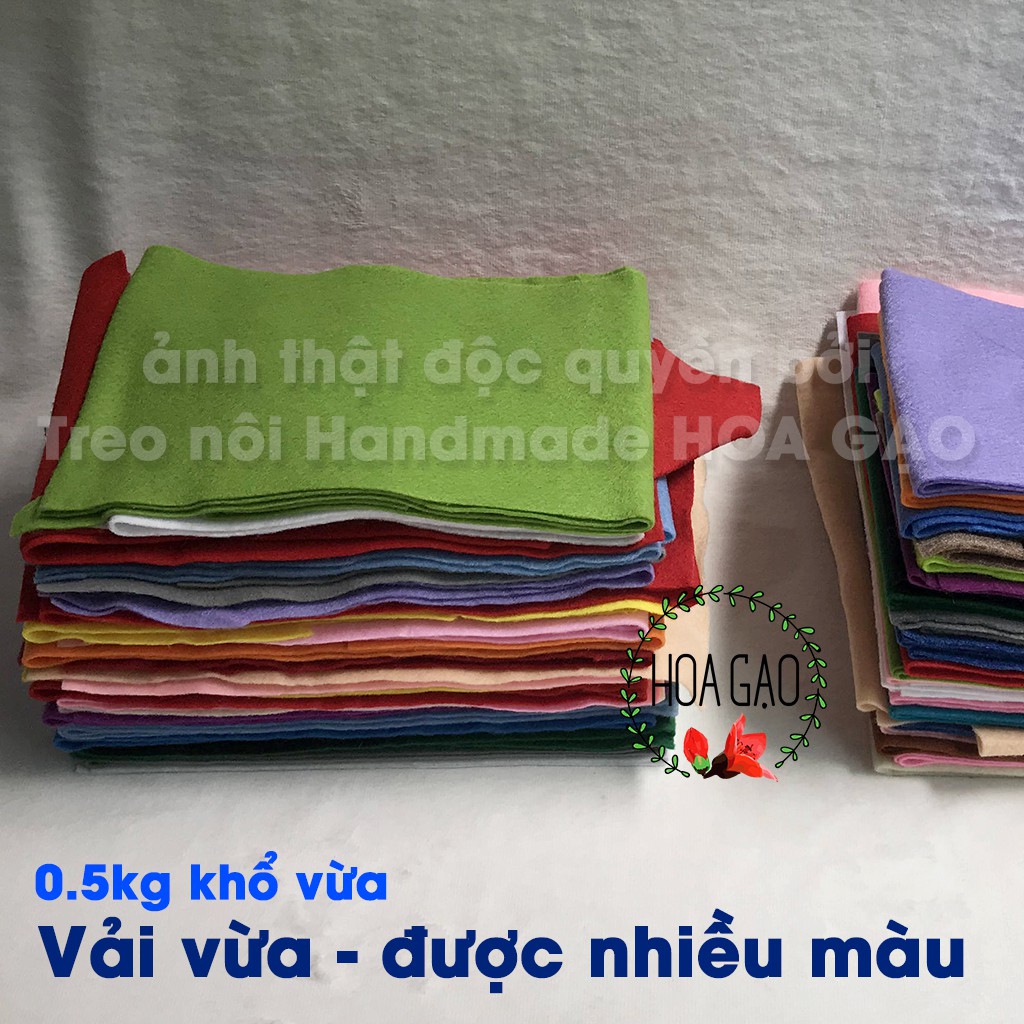 Vải dạ nỉ mềm THANH LÝ 0.5kg HGM0 vải treo nôi, tiện lợi, nhiều màu giá rẻ