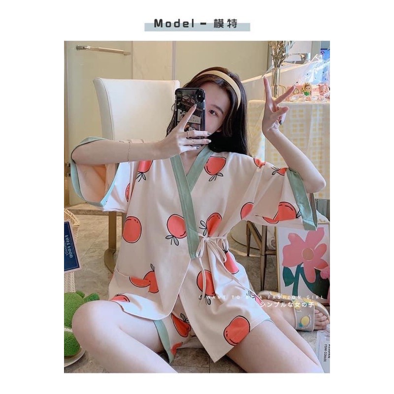 set đồ ngủ pijama yukata phong cách Nhật bản