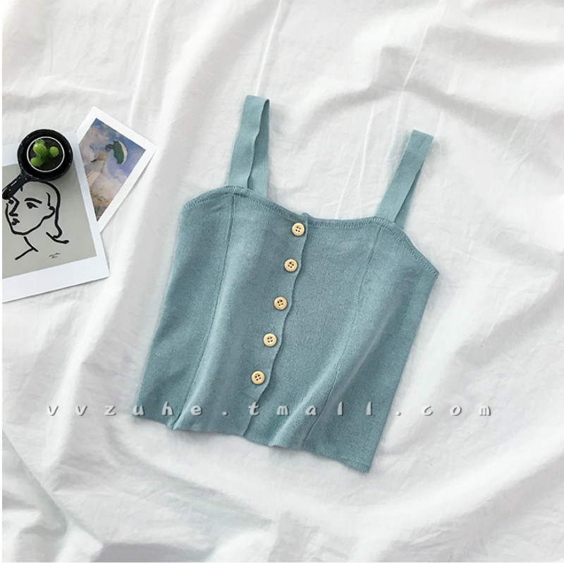 Áo 2 dây IELGY dệt kim phong cách thời trang quyến rũ cho nữ