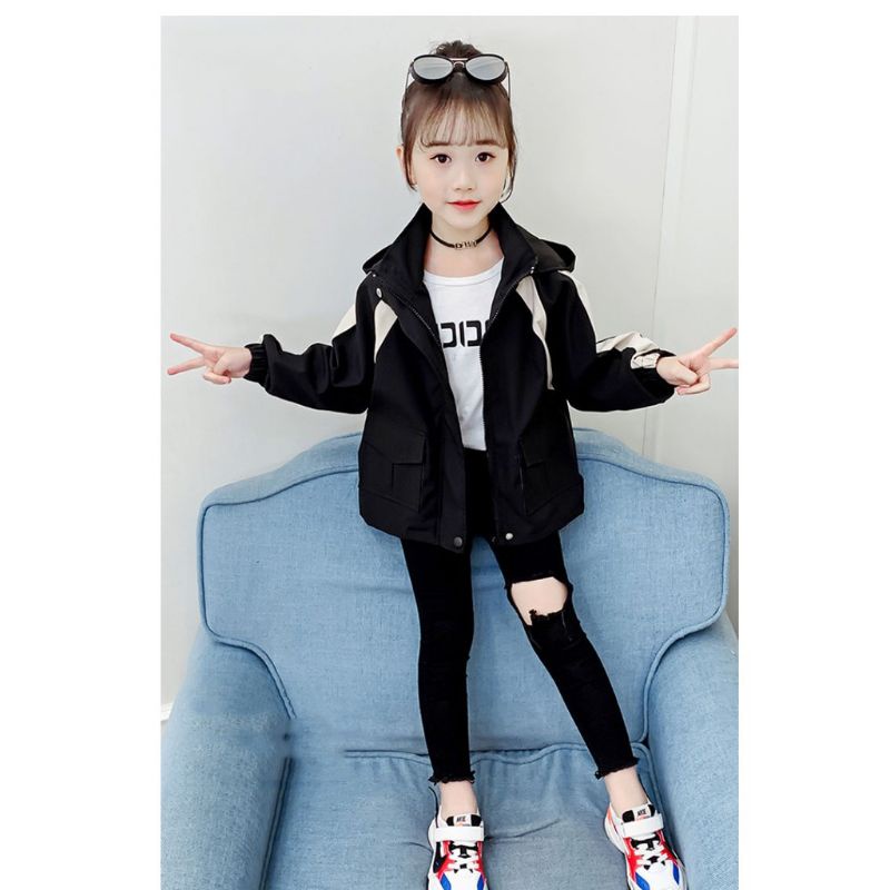 Áo khoác cho bé trai bé gái 2 màu đỏ, đen