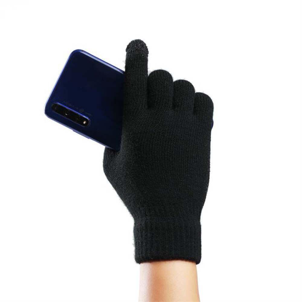 Găng Tay Dệt Kim WMES15H Phối Nhung Mềm Mại Chống Trượt Thời Trang Cho Nam Và Nữ