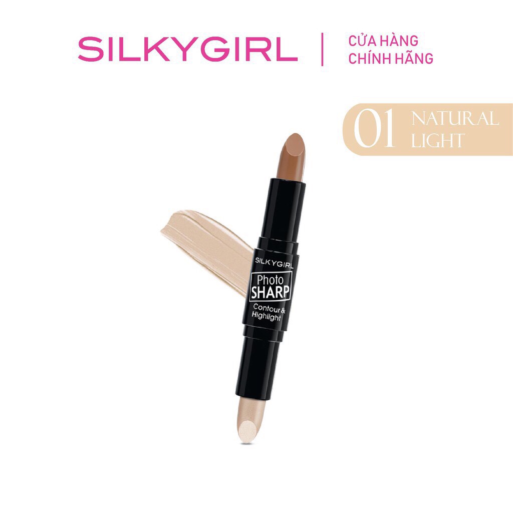 Silky Girl Tạo Khối Hai Đầu Dạng Thỏi Silkygirl Photosharp Contour &amp; Highlight 8g