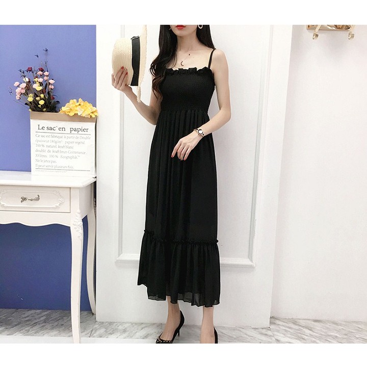 Đầm Maxi Voan Hai Dây Hàng Cao Cấp Quảng Châu Nhập Khẩu (Kèm ảnh thật) | BigBuy360 - bigbuy360.vn