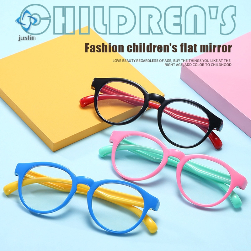 Mắt Kính Gọng Nhựa Dẻo Chống Ánh Sáng Xanh Cho Bé