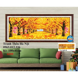 Tranh đính đá Con đường tài lộc DF2677-100x40cm
