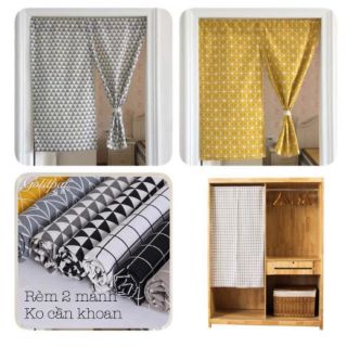 Rèm cửa, rèm kiểu Nhật đa năng loại 2 Mảnh ( bao gồm thanh treo)