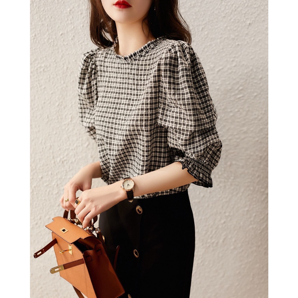 Women's Plaid Long Sleeve Shirts Fashion Personality