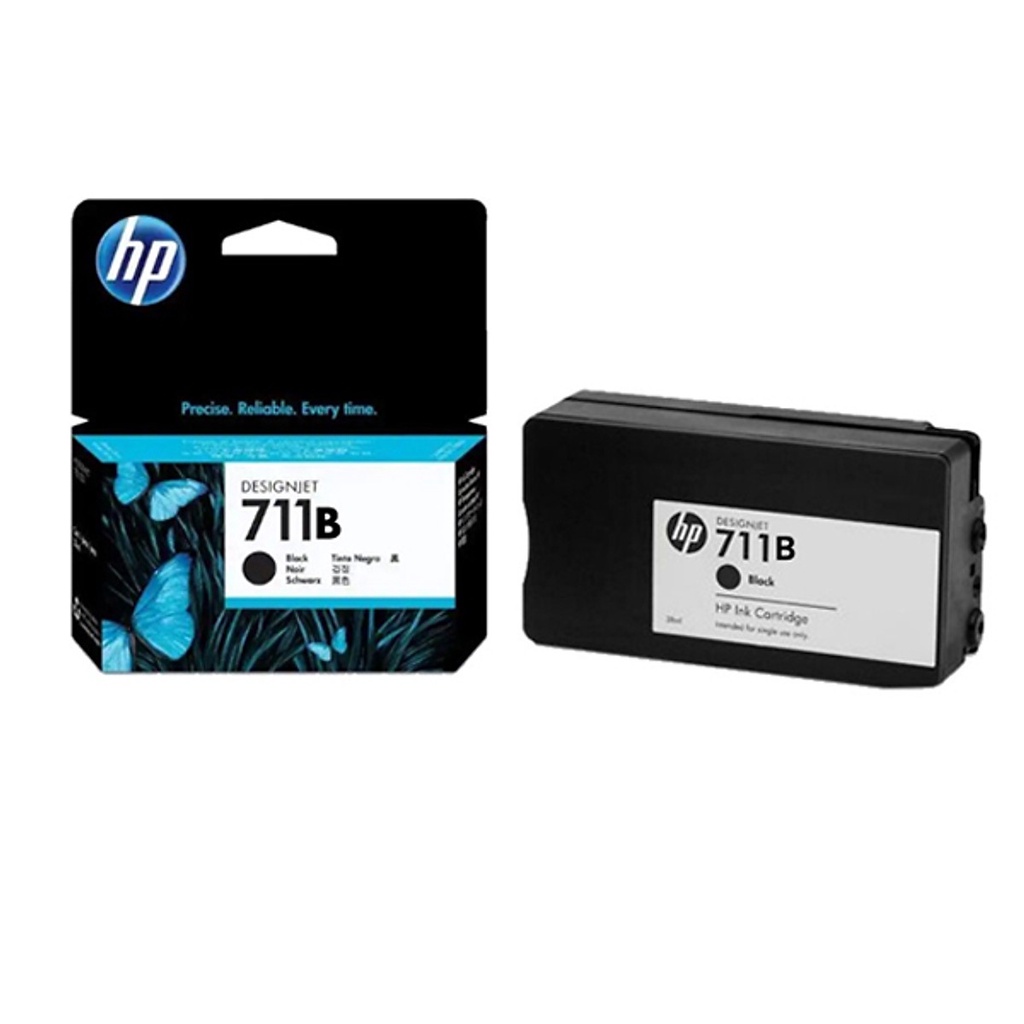 Mực in Phun màu HP 711B Black (3WX00A) Ink Cartridge 38 ml - Màu đen - Dùng cho máy in HP T520 / T12