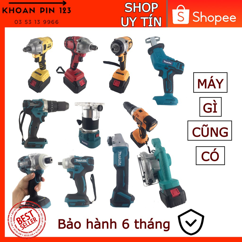 [Chân pin Makita] Thân máy khoan, mài, cắt, máy phay gỗ, bắn vít, siết mở bulong, máy cưa kiếm các loại