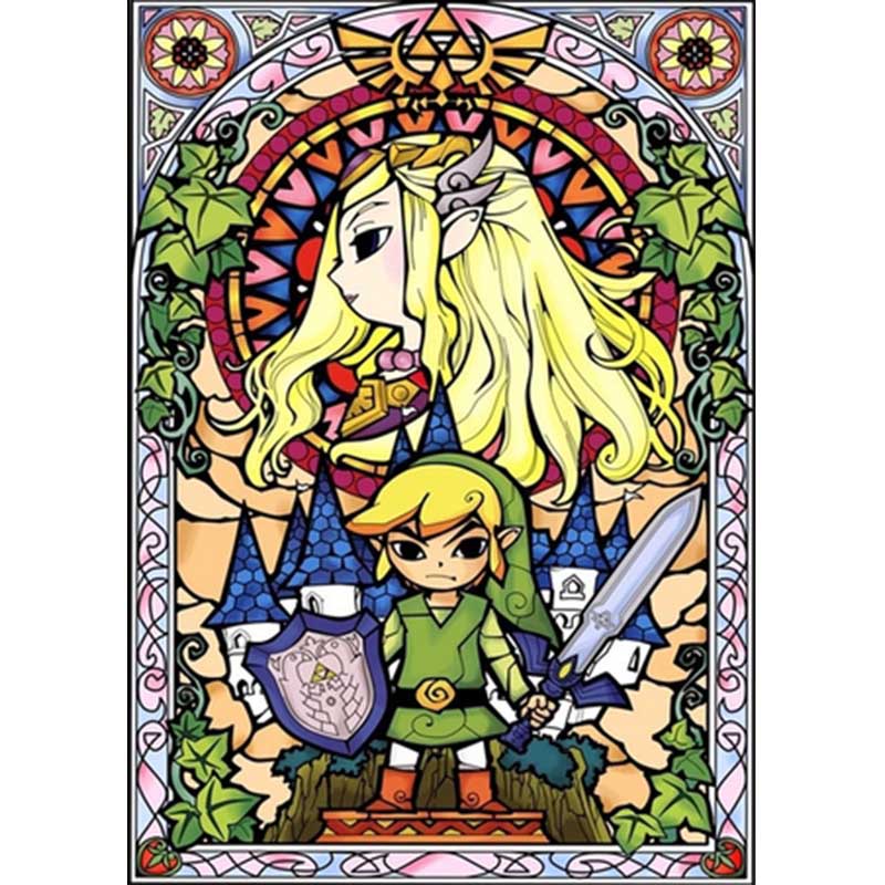 Bộ Dụng Cụ Làm Tranh Đính Đá Họa Tiết Công Chúa Và Hiệp Sĩ Độc Đáo Kích Thước 40x30cm DIY Dùng Trang Trí Nhà Cửa