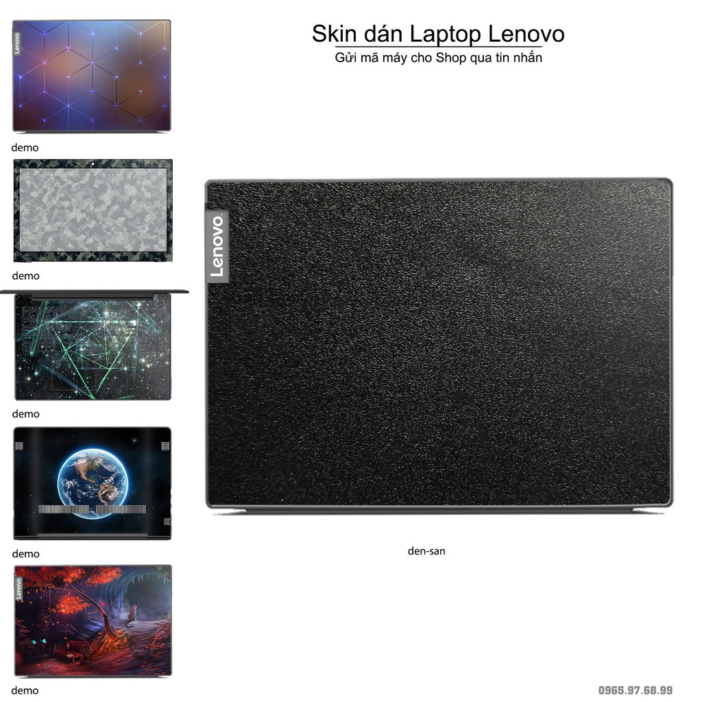 Skin dán Laptop Lenovo in màu đen sần (inbox mã máy cho Shop)