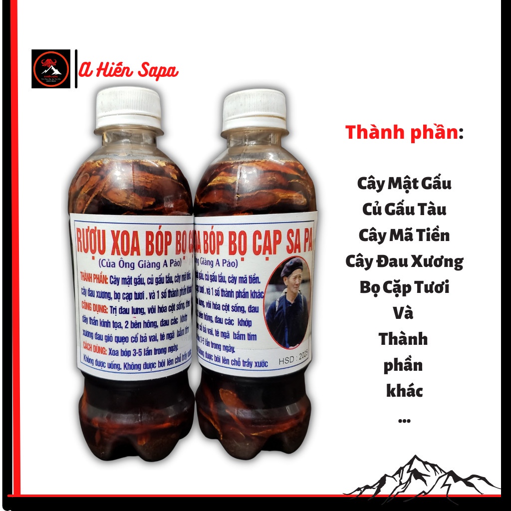 Thảo dược xoa bóp xương khớp chai 350 ml, thảo dược Sapa