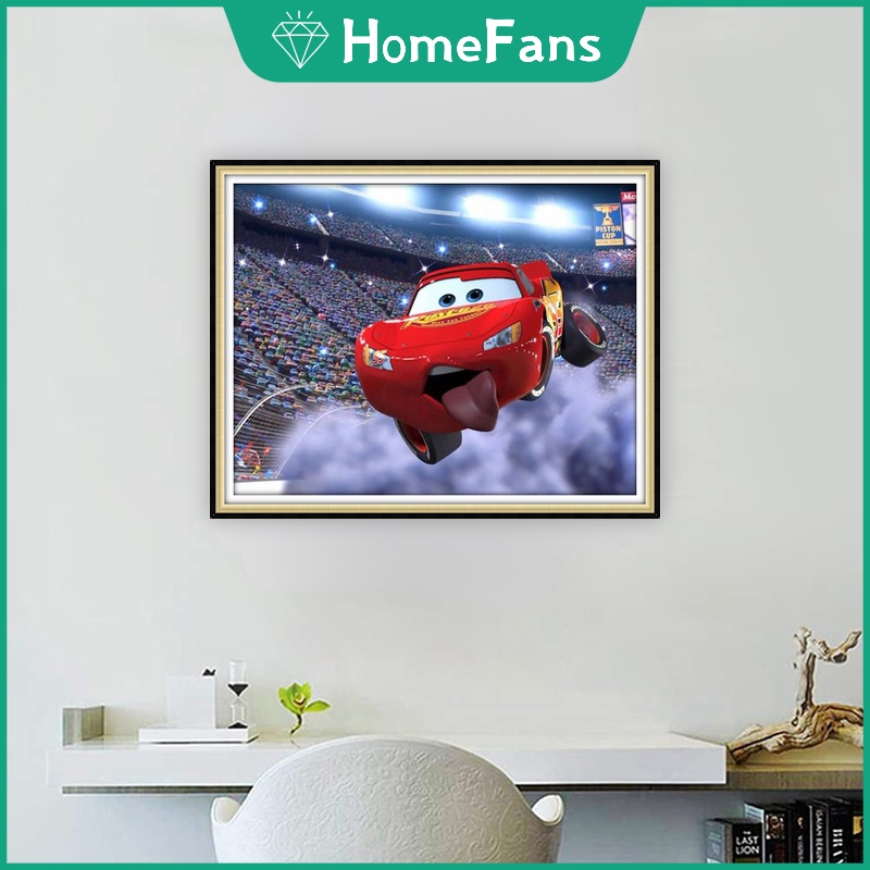 Bộ Phụ Kiện Làm Tranh Đính Đá DIY 5D 50x40cm Hình Xe Hơi/Xe Hơi Dễ Thương Cho Bé Và Người Lớn