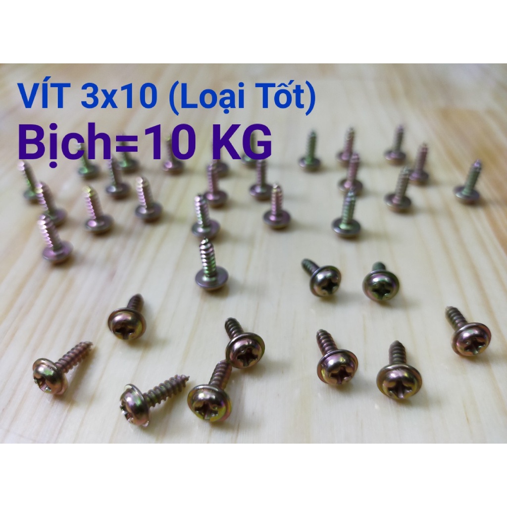 Ốc vít loại tốt 3x10  dùng để bắt khung tranh, hạt dưa, ke góc ....