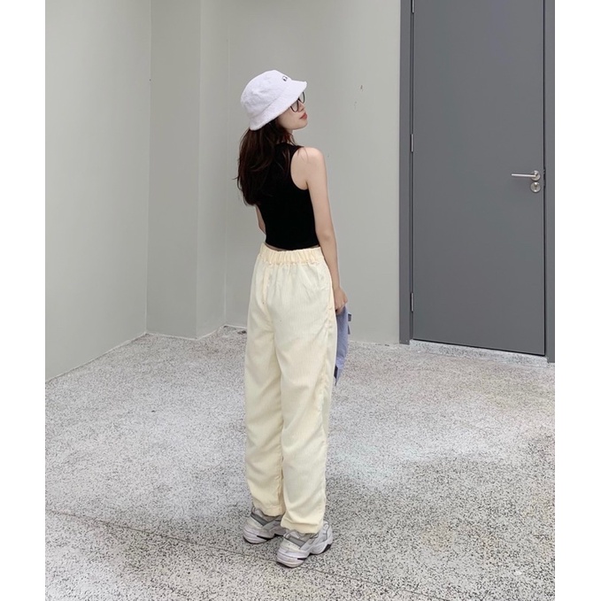 Quần ống suông - Quần nhung tăm nữ, nam, unisex HOMIES nút gài