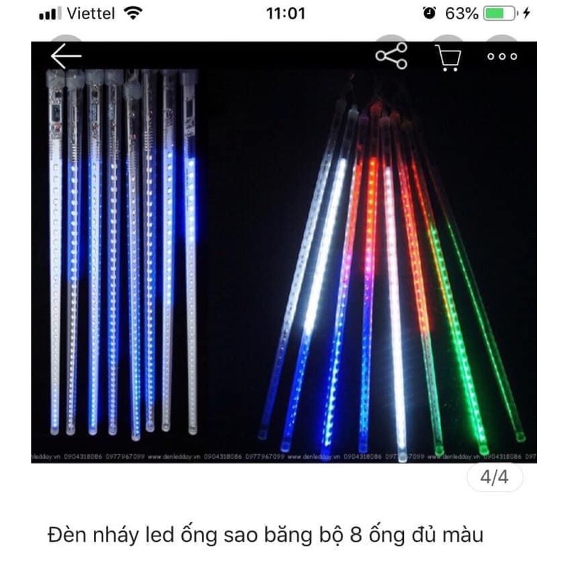 Đèn nháy mành sao băng 8 ống