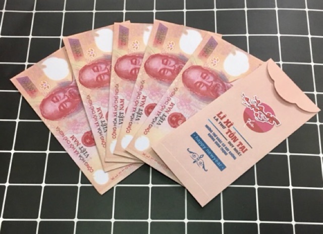 Combo 12 Phong bao lì xì năm mới tờ đô 2 đô 100 đô 200k