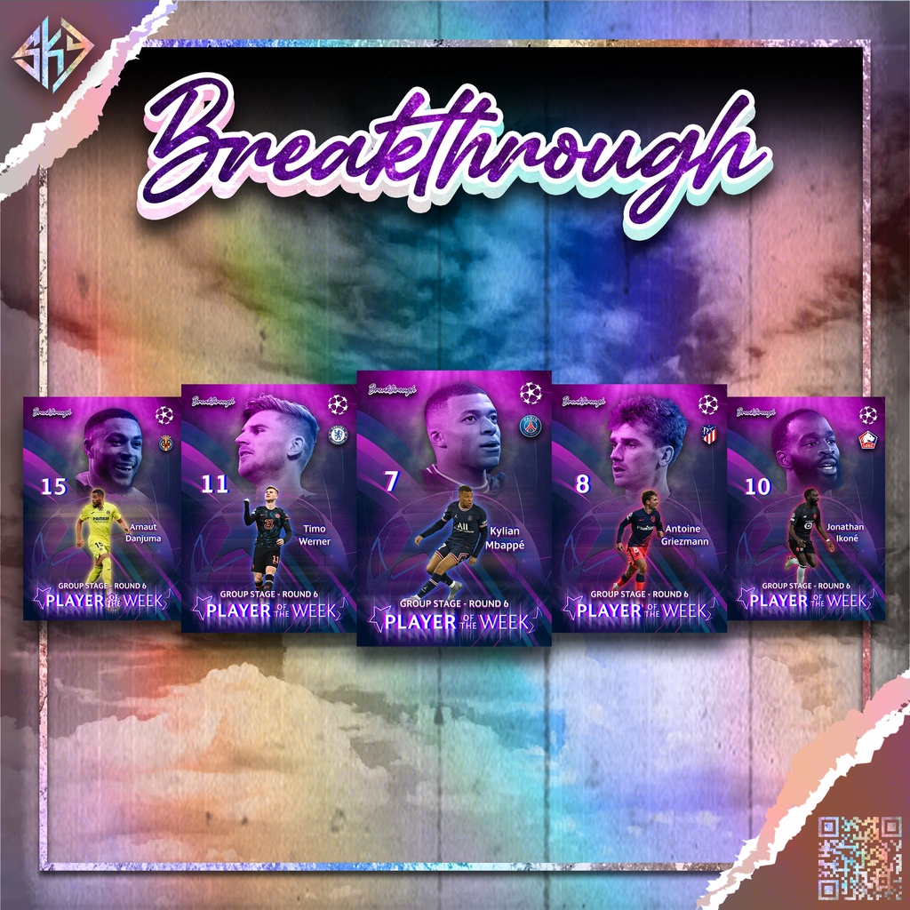 Thẻ SKY BRTH PLAYER OF THE WEEK ROUND 6 | Marco Reus Timo Werner Kylian Mbappe Antoine Griezmann Ikone Danjuma UEFA C1