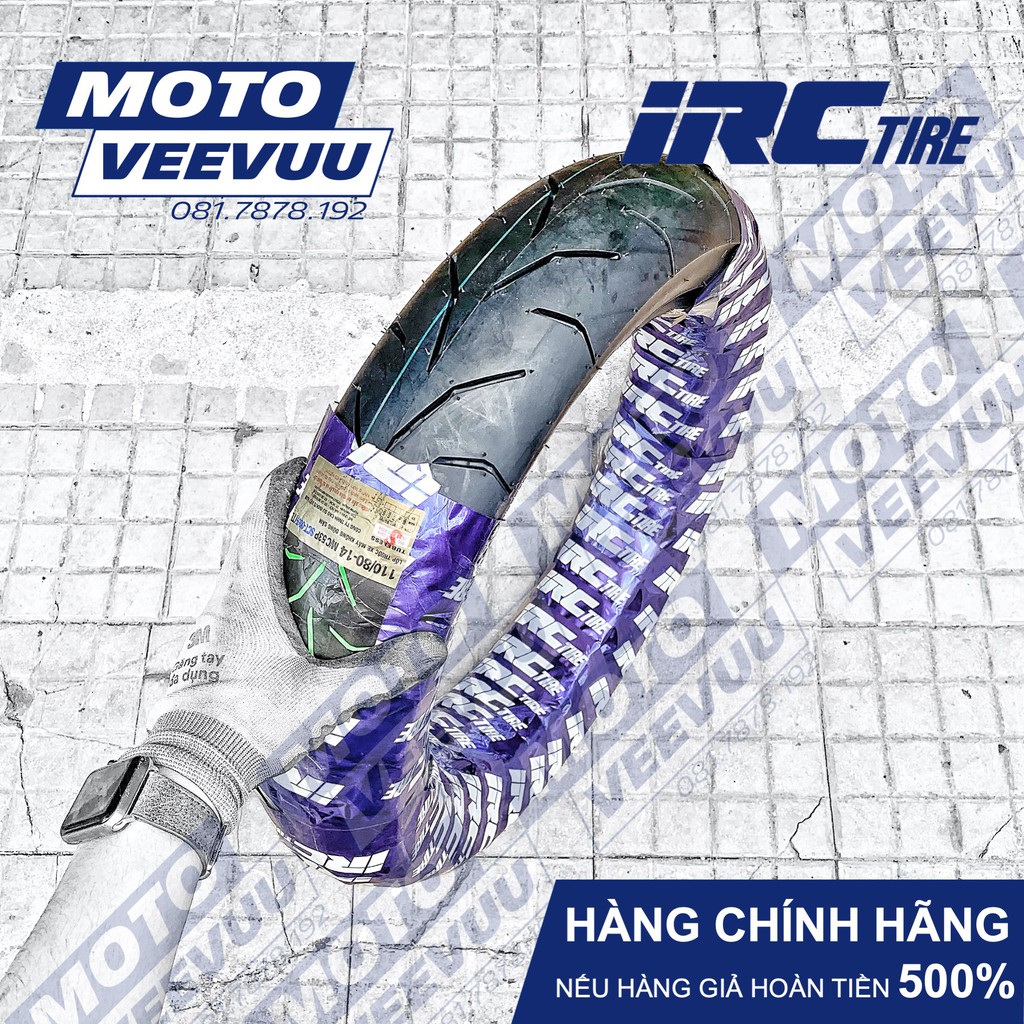 Lốp vỏ xe máy IRC Inoue 110/80-14 TL SCT-005F Trước NVX (Lốp không ruột)