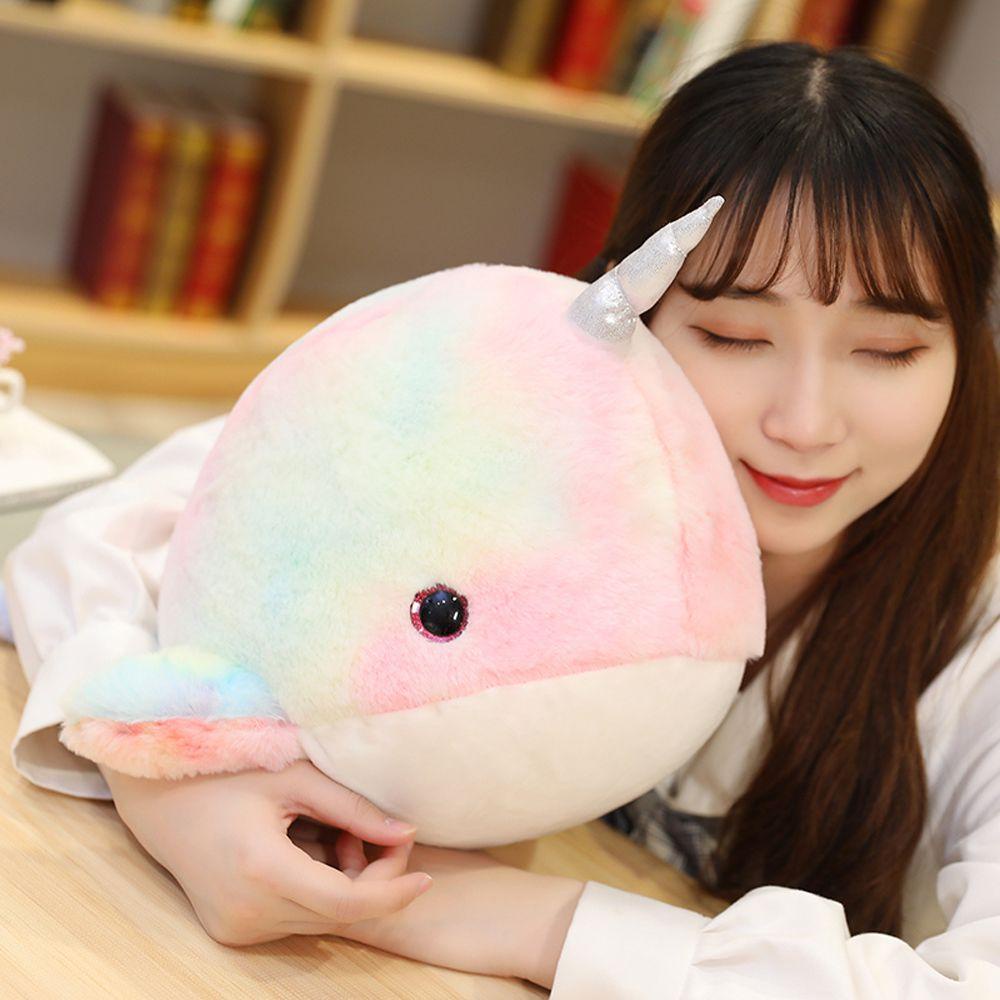 Đồ chơi nhồi bông Hình Narwhal Nhiều Màu Sắc Đáng Yêu Cho Bé