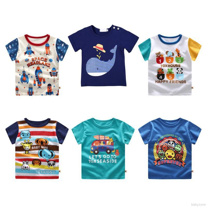 Áo thun tay ngắn hình hoạt hình dễ thương cho bé trai