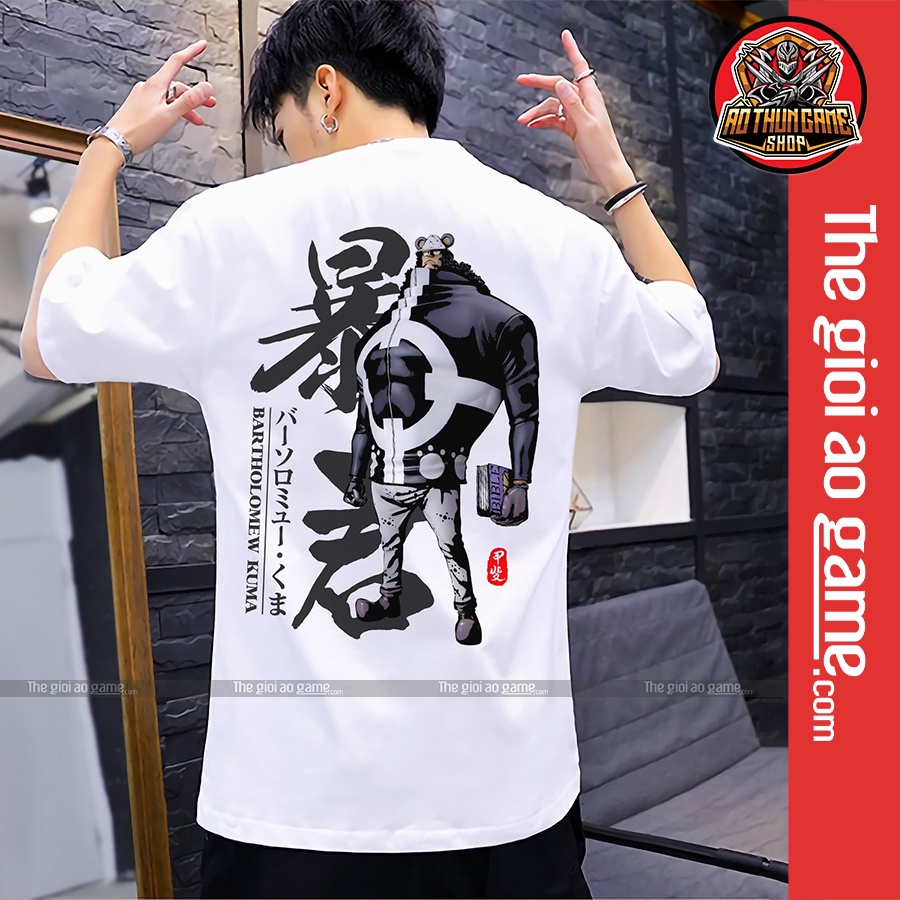 Áo one piece kuma nam nữ Áo thun one piece kuma trắng đen form rộng unisex cotton co giãn thoáng mát TGAG