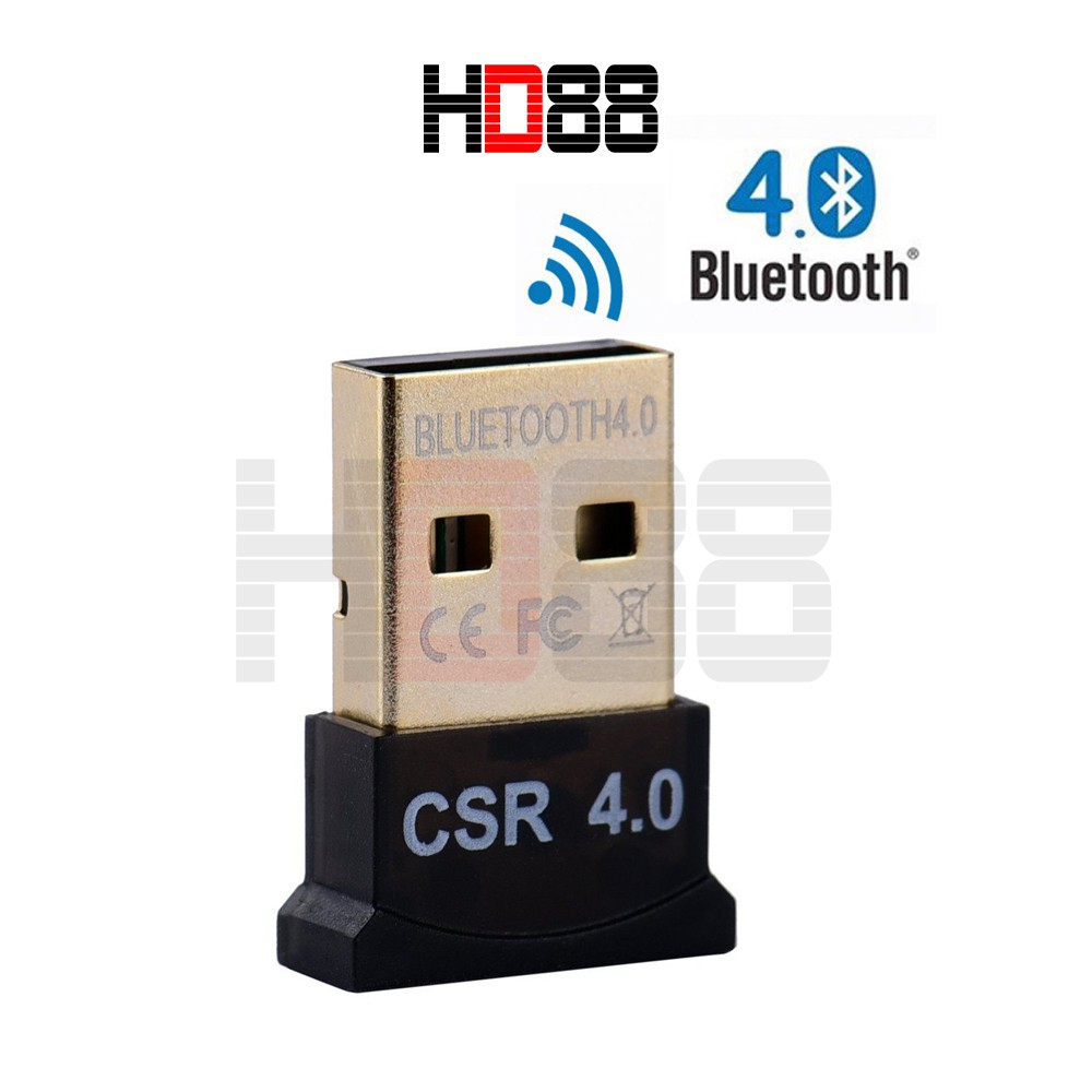 USB Bluetooth CSR V4.0 cho máy tính laptop, PC win 10/8/Xp/7 Vista 32/64bit chất lượng HD88