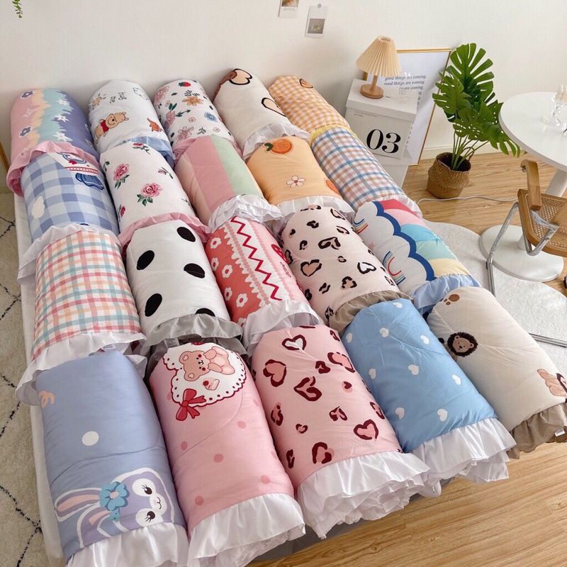 Bộ chăn ga gối cotton ❤️ Cotton đũi bèo bộ chăn mền lót bông đủ màu đủ size ga Hàn Quốc miễn phí bo chun drap ga giường