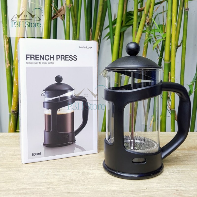 Bình pha cafe Pháp Lock&Lock French Press bình pha trà dung tích 800ml-LLG018 LLG019 Phin pha cà phê