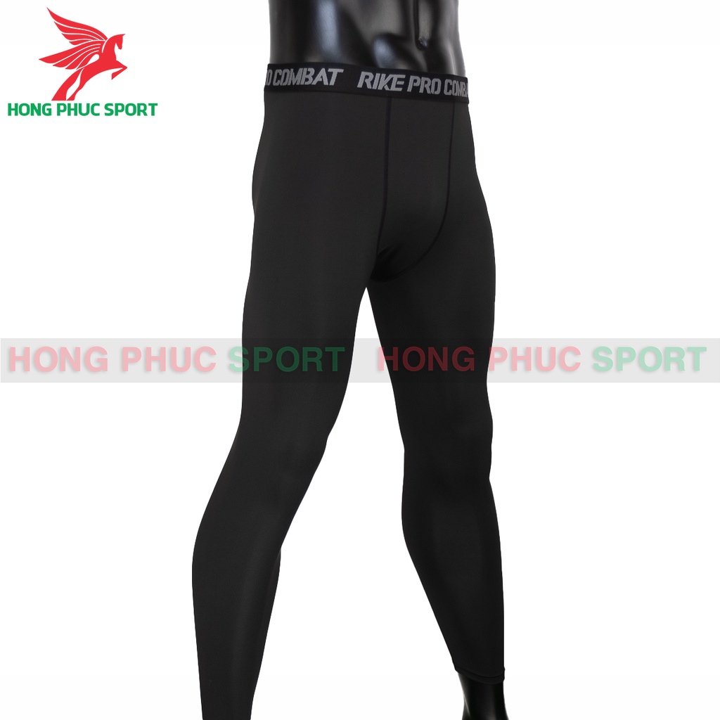 QUẦN GIỮ NHIỆT COMBAT PRO LEGGING TẬP GYM NAM DÁNG DÀI MÀU ĐEN