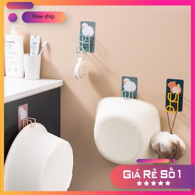 Móc Treo Thau Chậu, Móc Treo Đa Năng In Hình Dán Tường Tiện Lợi