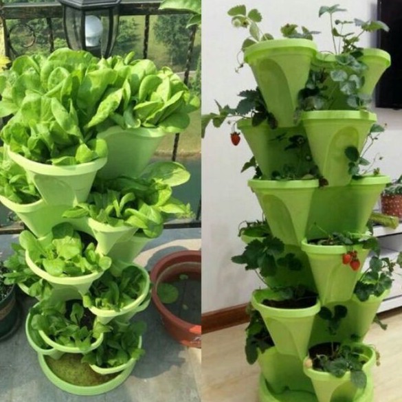 Combo  6 chậu xếp tầng, 6  tầng trồng rau, trồng hoa (tháp trồng cây) hàng việt nam