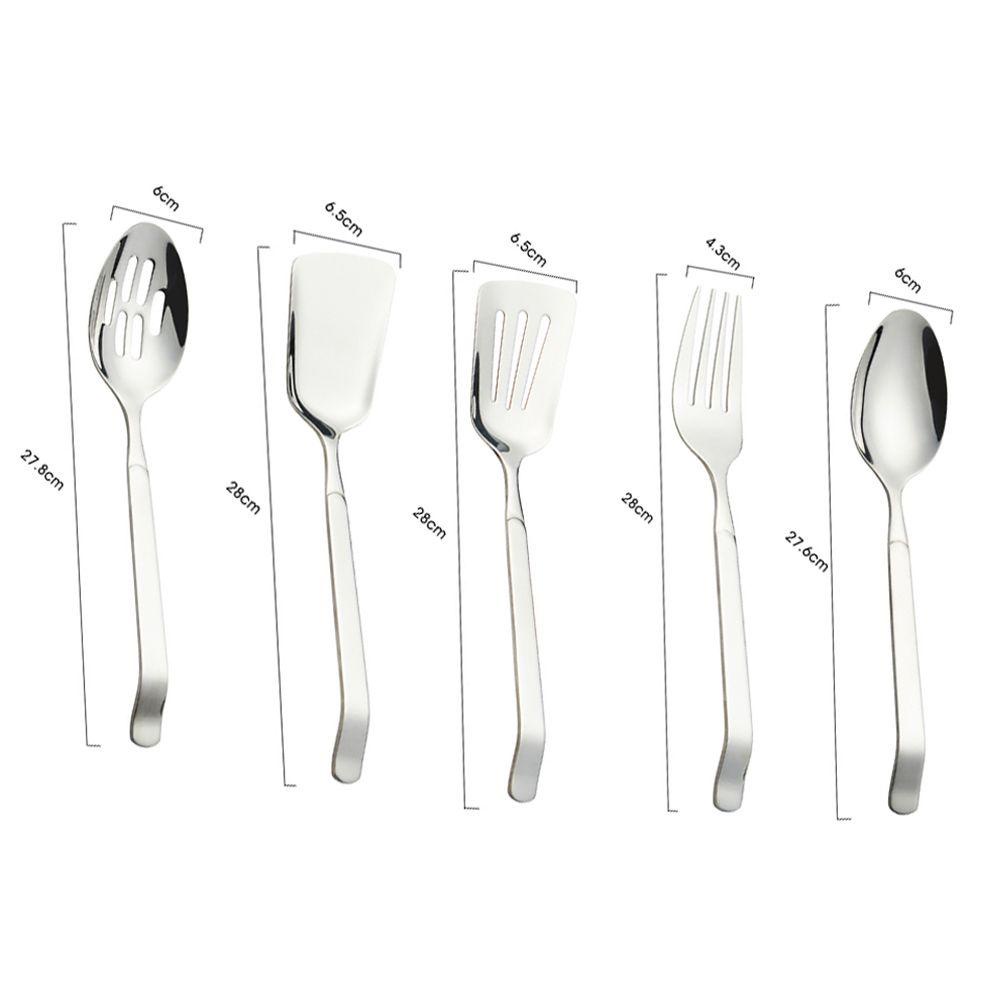 Bộ Bát Đĩa 5 Chiếc Yan1|Bộ Muỗng Lớn Bằng Thép Không Gỉ Toàn Diện Tiện Dụng