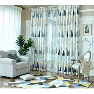 Rèm cửa trang trí cao cấp mẫu Cây thông