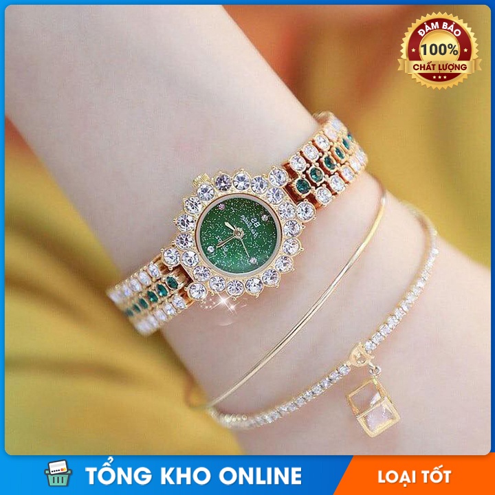 Đồng Hồ Nữ Bee Sister Dây Đính Đá Sang Trọng Chống Nước Tốt, Mặt Kính Cường Lực Chống Trầy Xước.