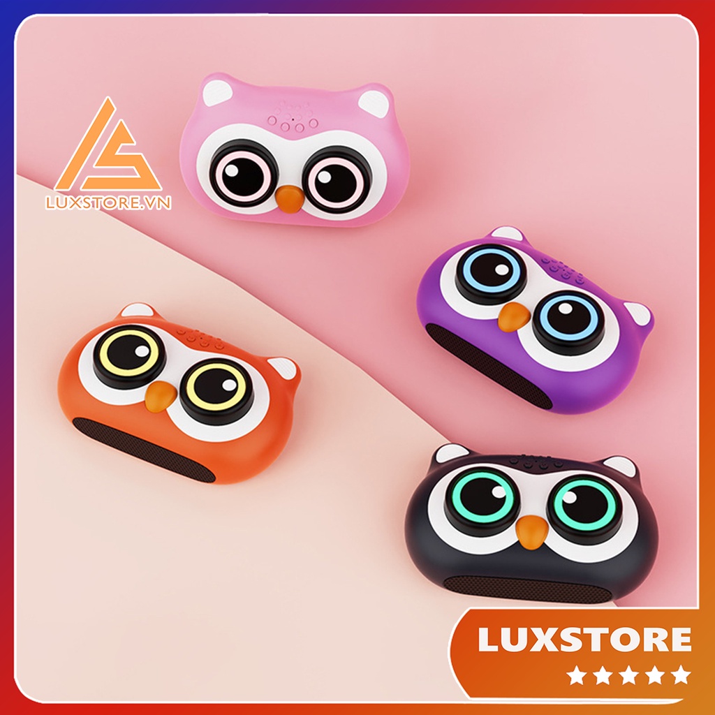 LOA BLUETOOTH CÚ MÈO SIÊU CUTE ĐÈN LED MẮT NHÁY THEO NHẠC ÂM THANH VÒM 360 – LUXSTORE