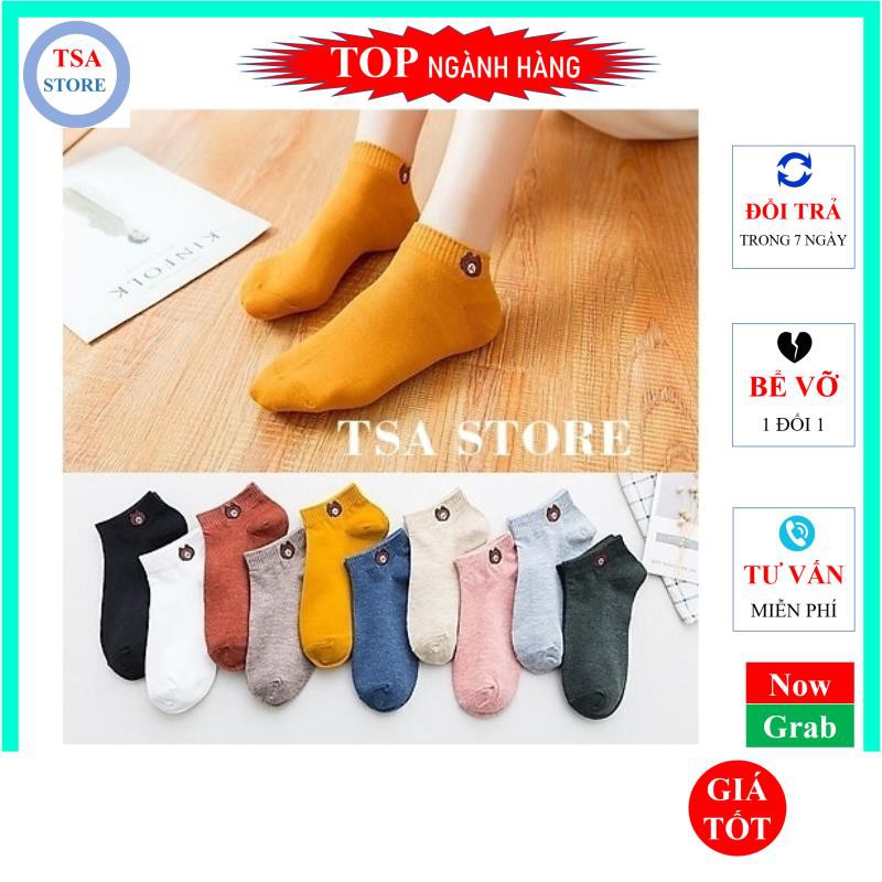 Vớ tất gấu cổ ngắn hình Gấu Brown đủ màu