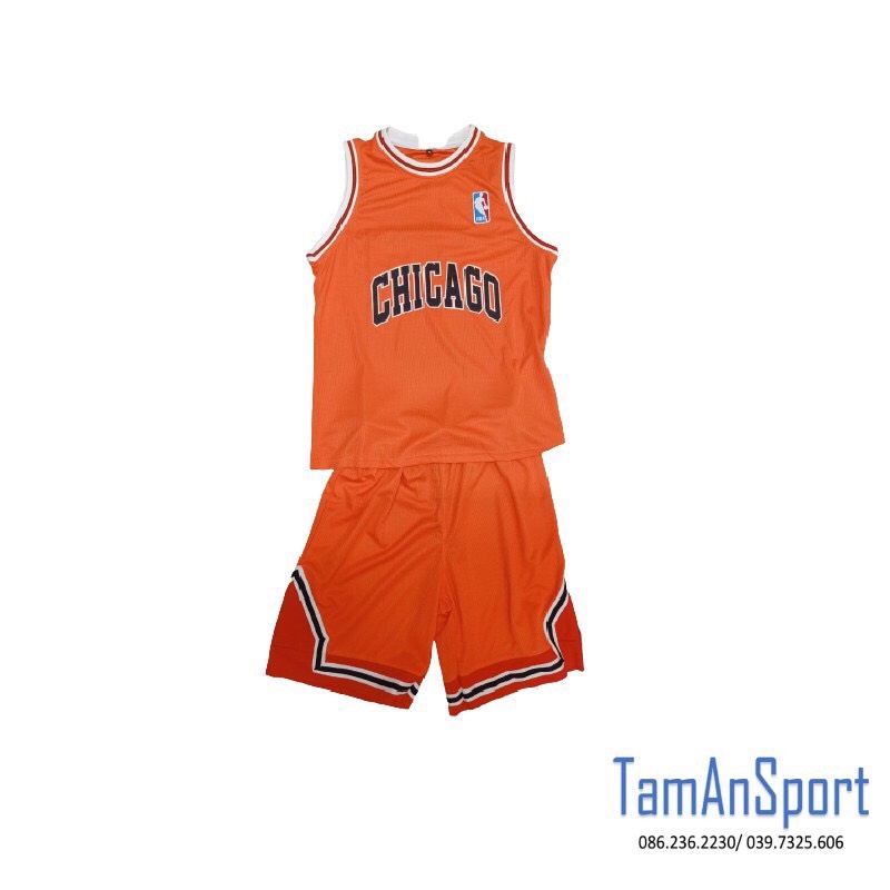 Bộ quần áo Bóng Rổ Bulls NBA [Nhận in Tên] Thiết Kế Không Tay Thoải Mái