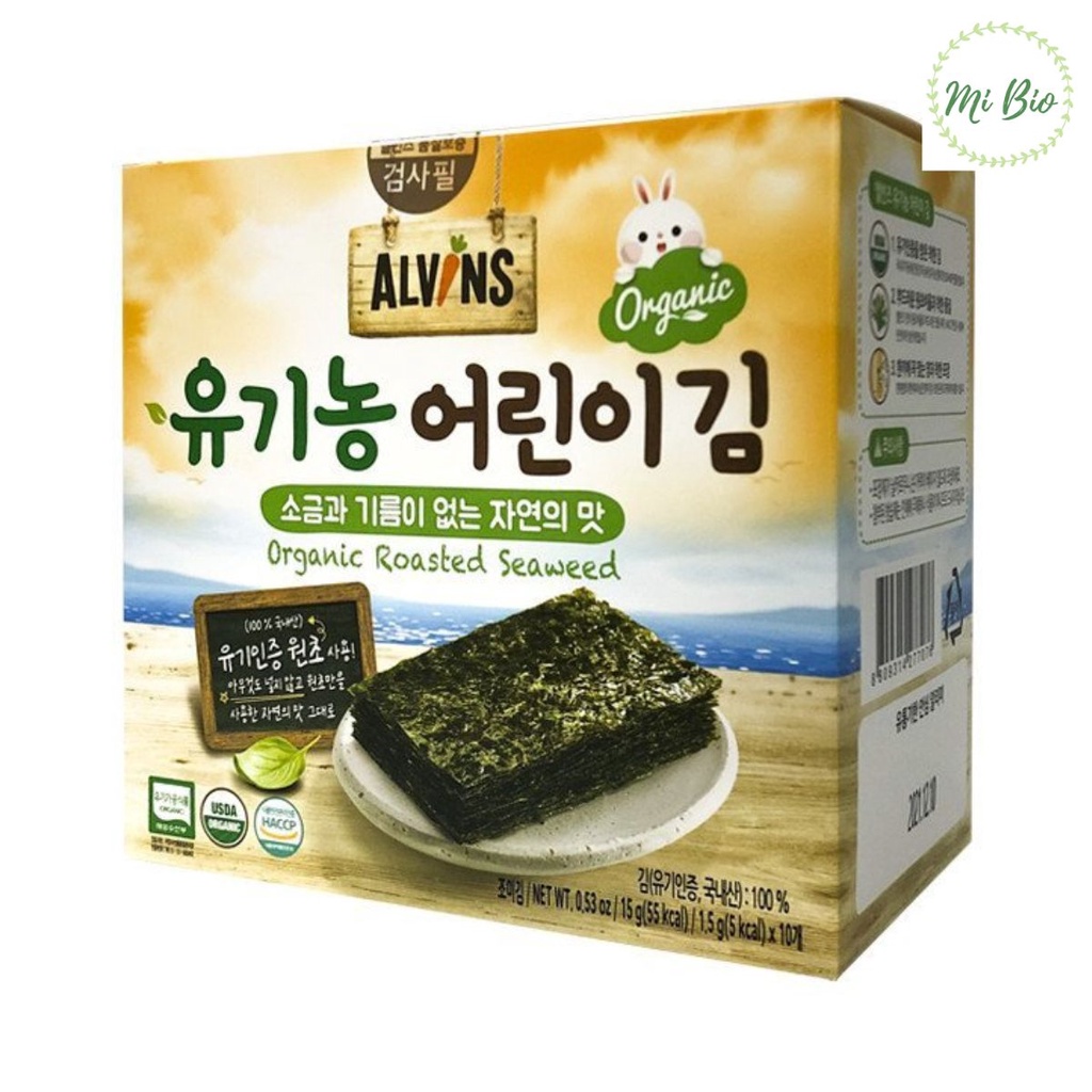 Rong biển hữu cơ tách muối cho bé 15g -  Alvins