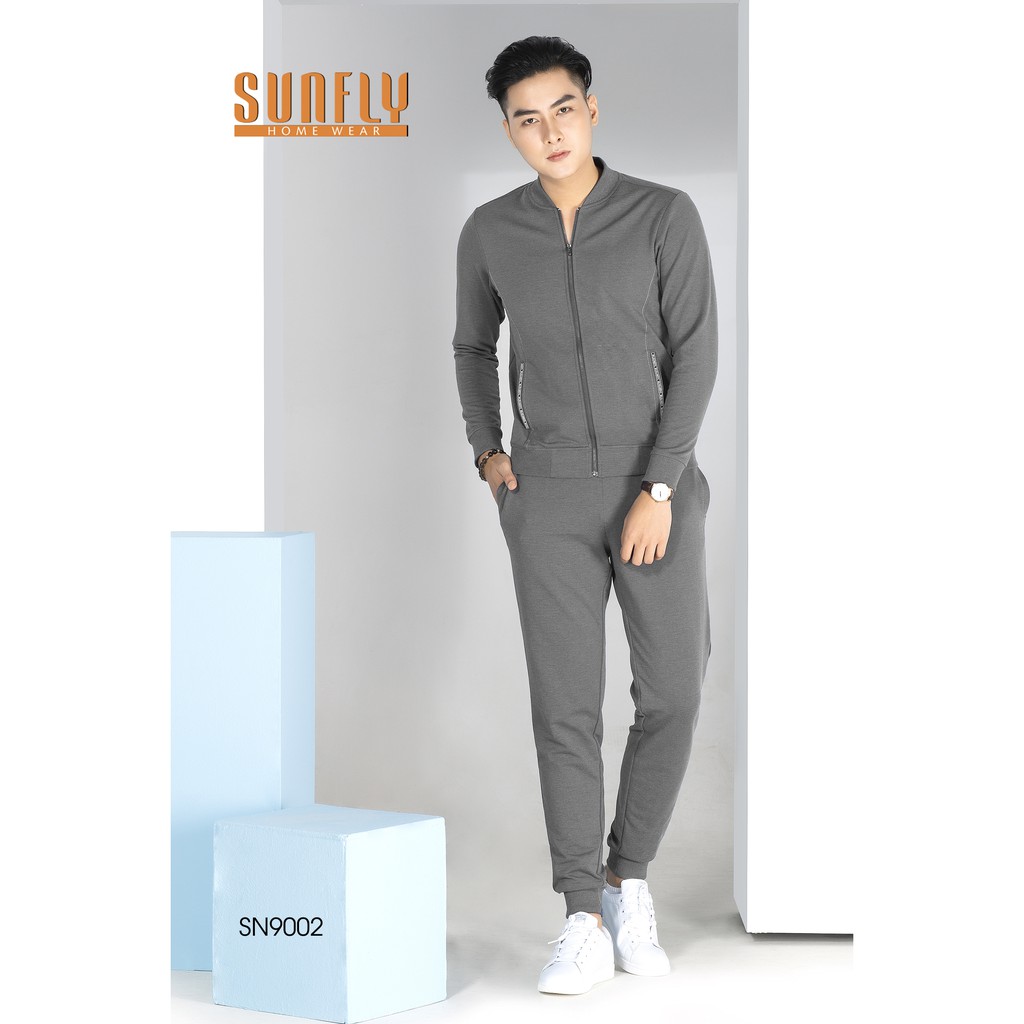 Bộ mặc nhà nam SUNFLY thu đông Áo dài tay, quần dài SN9002