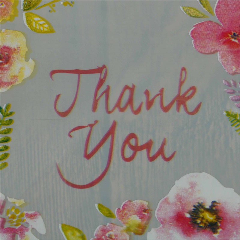 100 túi nhựa đựng bánh in chữ thank you với 3 loại tùy chọn