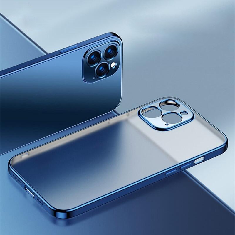 Ốp lưng cao cấp chống sốc- Kiểu dáng vuông lưng trong, mạ viền 7Plus/8Plus/X/Xsmax/11/11Pro,...12 Pro Max